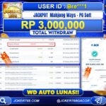 BUKTI JP JOKER768 – MAHJONG WAYS PG SOFT WD AUTO LUNAS RP 3.000.000